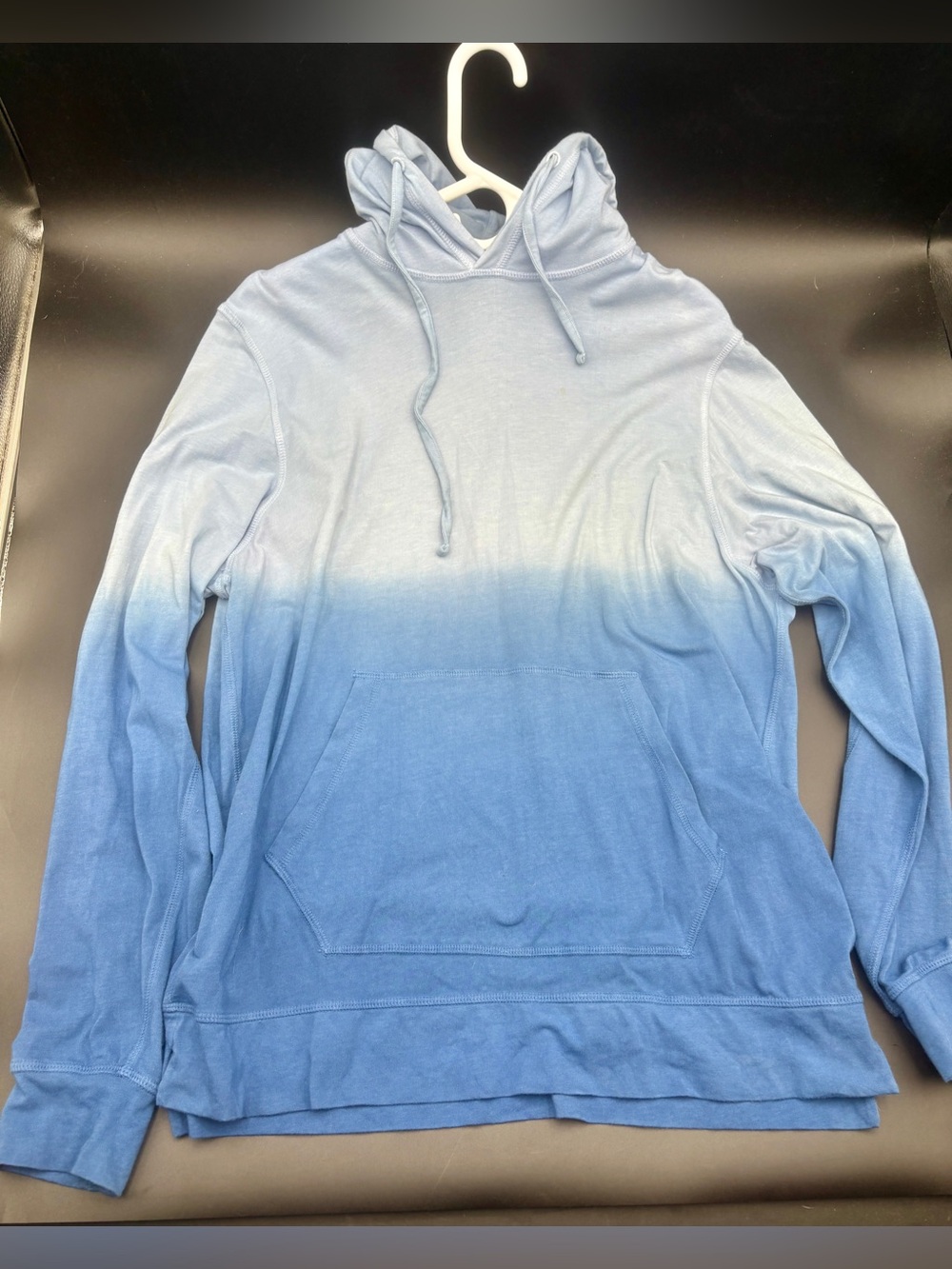Patrick Assaraf Pima Cotton Blue Ombre Pullover Hoodie Size L - Great Condition!